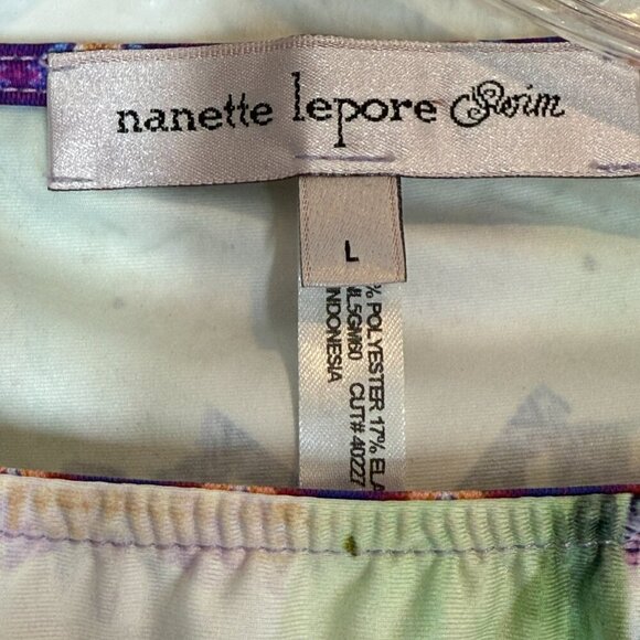 Nanette Lepore Swim Sun Top Crop Rashguard Floral Beach Large - Picture 9 of 12
